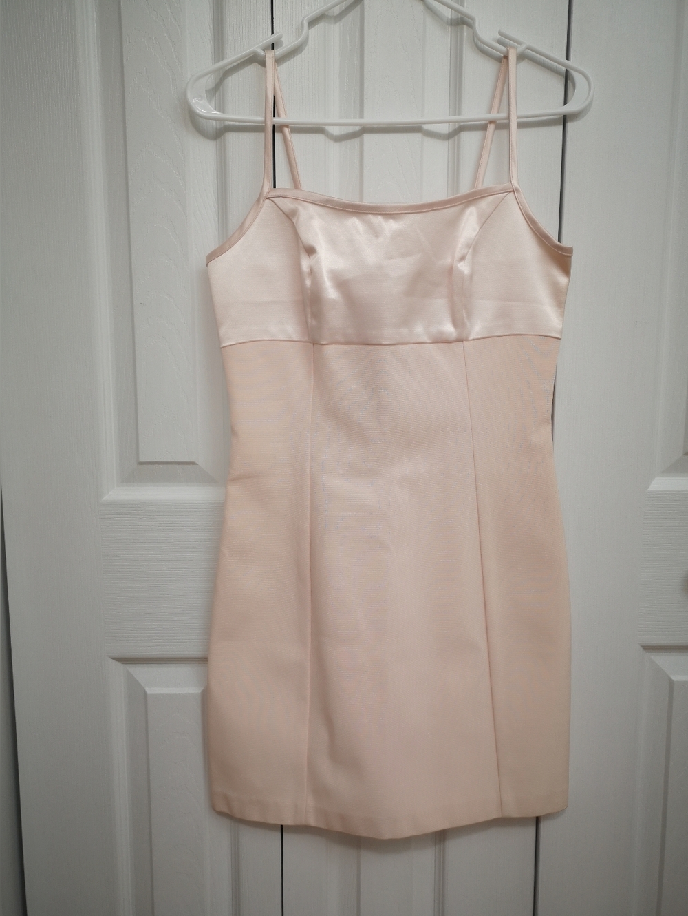 Cache Pink Satin Mini Dress | Spaghetti Strap Cocktail Dress | Size M